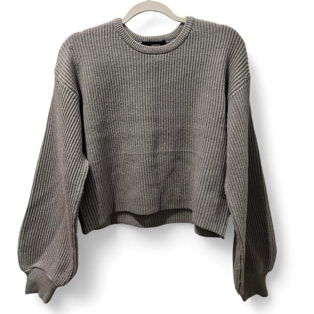 Gray Ribbed Women's Sweater
